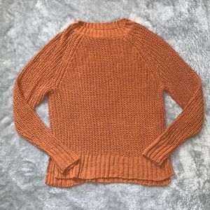 Aerie Rust Thick Knit Crewneck Sweater